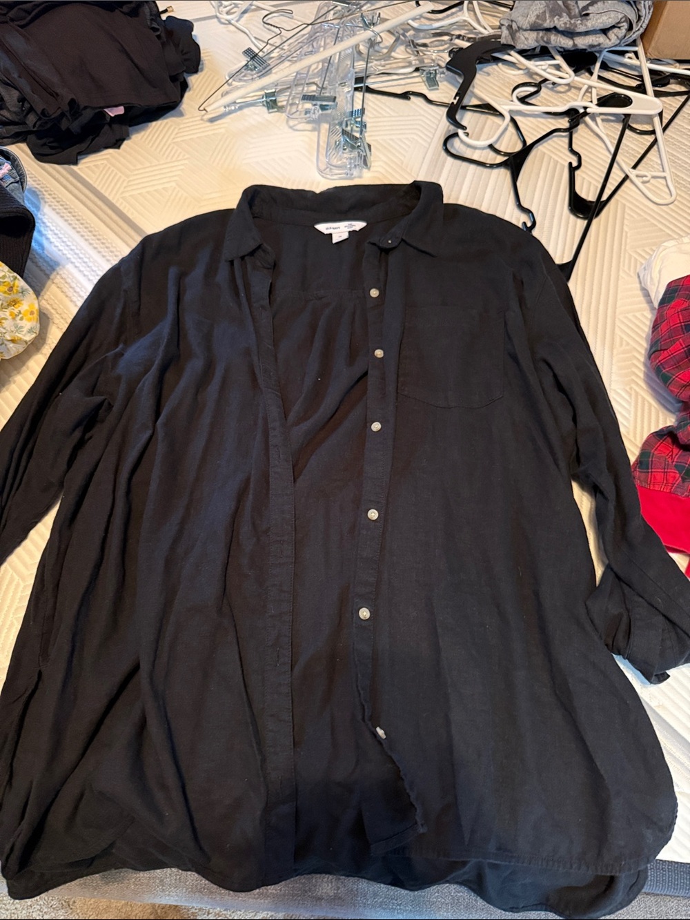 Black Button-Up Overshirt